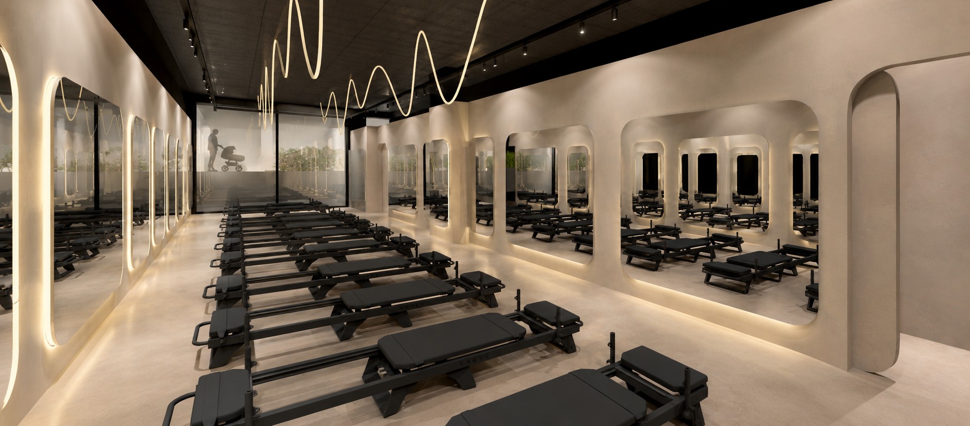 Intérieur premium du studio SIEL avec des machines Lagree Miniformer Pro